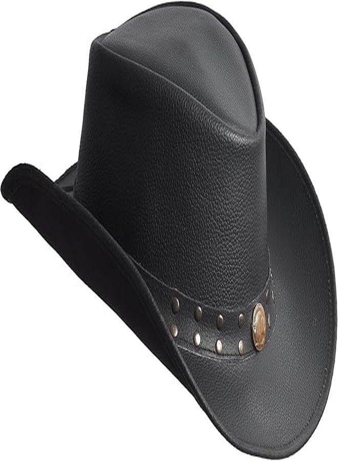 Strength Zones Leather Cowboy Hat for Men Women Lightweight Handcrafted Western Shapeable Wide Brim | Western Hats for Men (US, Alpha, X-Large, Milled Black) - Image 5